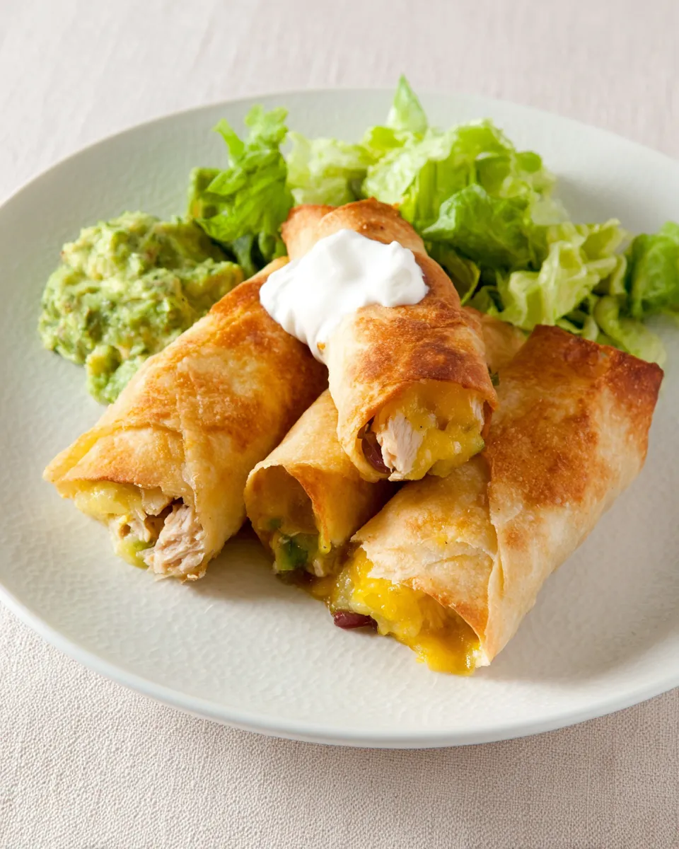 Homemade Crispy Pan-Fried Chicken Flautas recipe photo