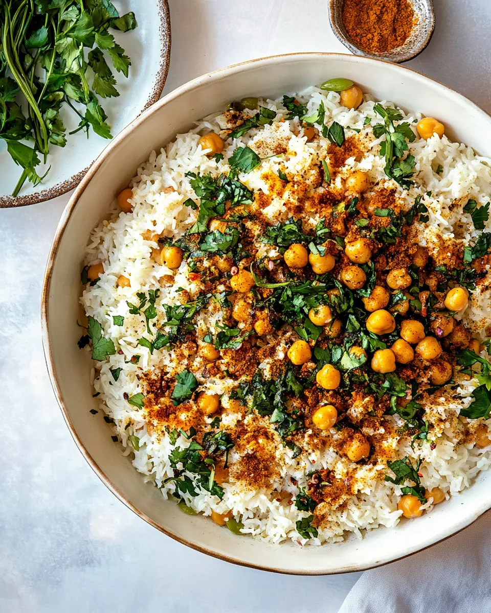 Easy Crispy Persian Rice (Tahdig) with Spiced Golden Chickpeas recipe photo