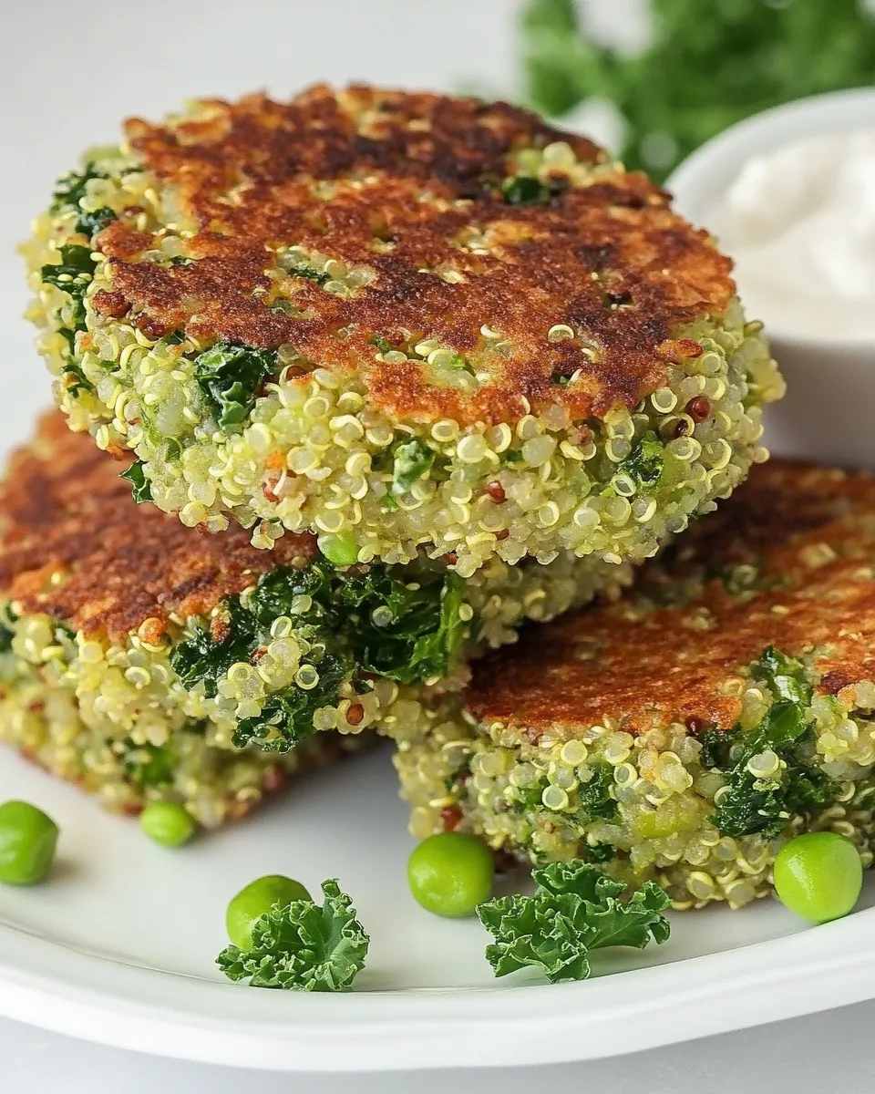 Easy Crispy Quinoa & Kale Fritters plate image