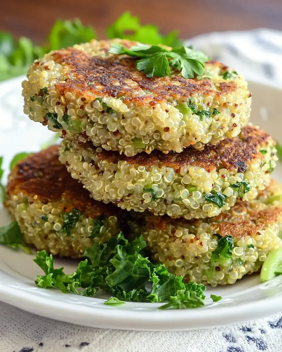Delicious Crispy Quinoa & Kale Fritters food shot