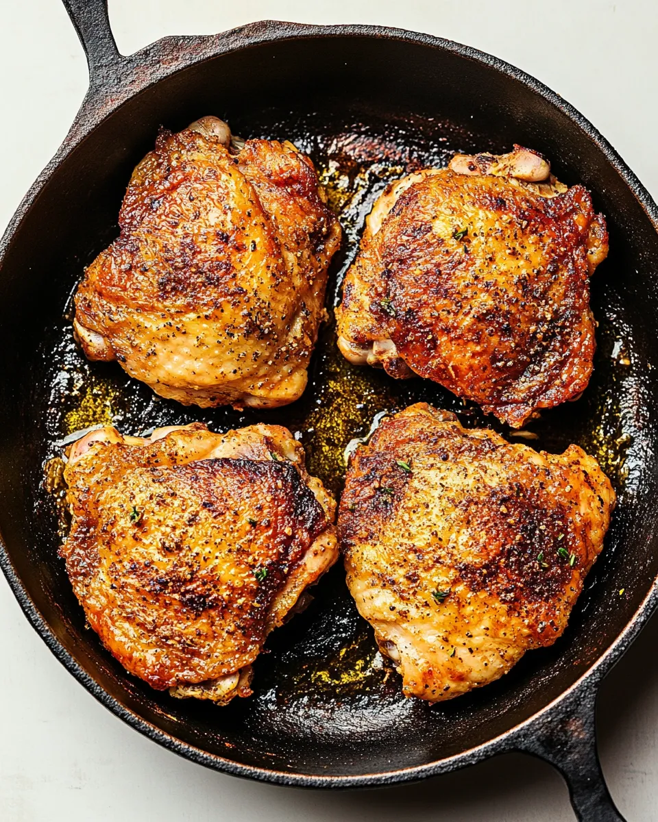 delicious Crispy Skin Skillet Chicken Thighs dish photo