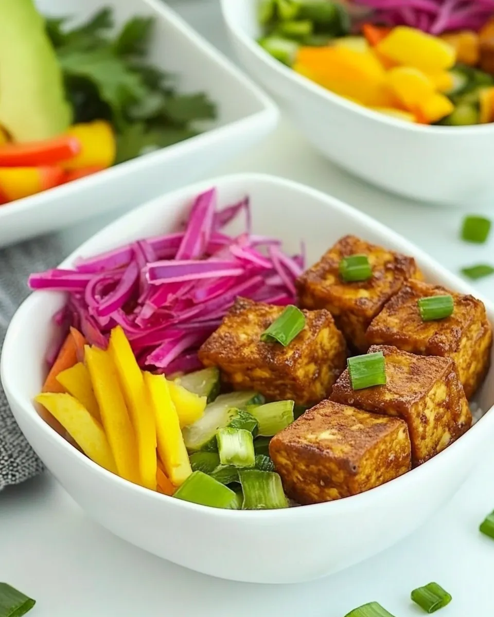 homemade Crispy Tofu Buddha Bowl with Tangy Ponzu Sauce Recipe photo
