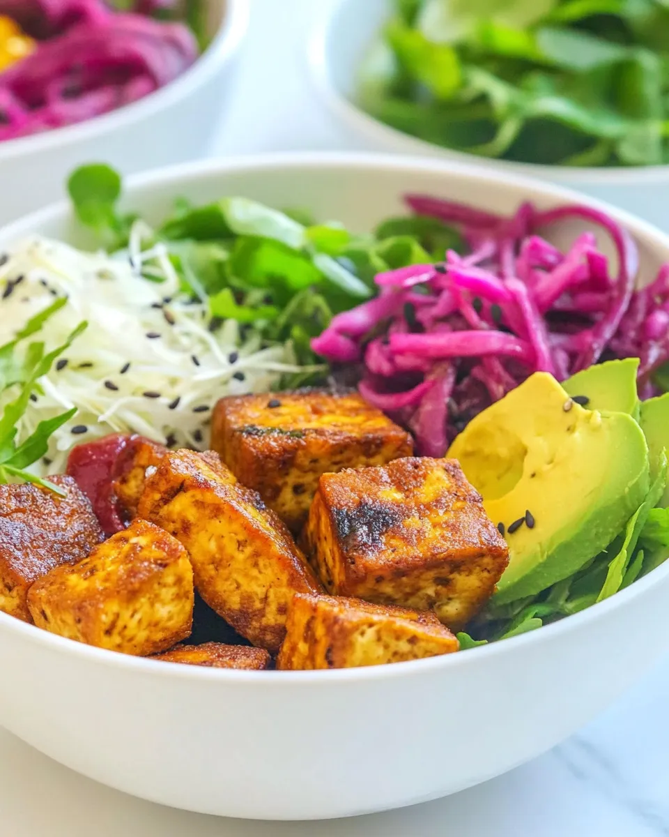 easy Crispy Tofu Buddha Bowl with Tangy Ponzu Sauce Recipe picture