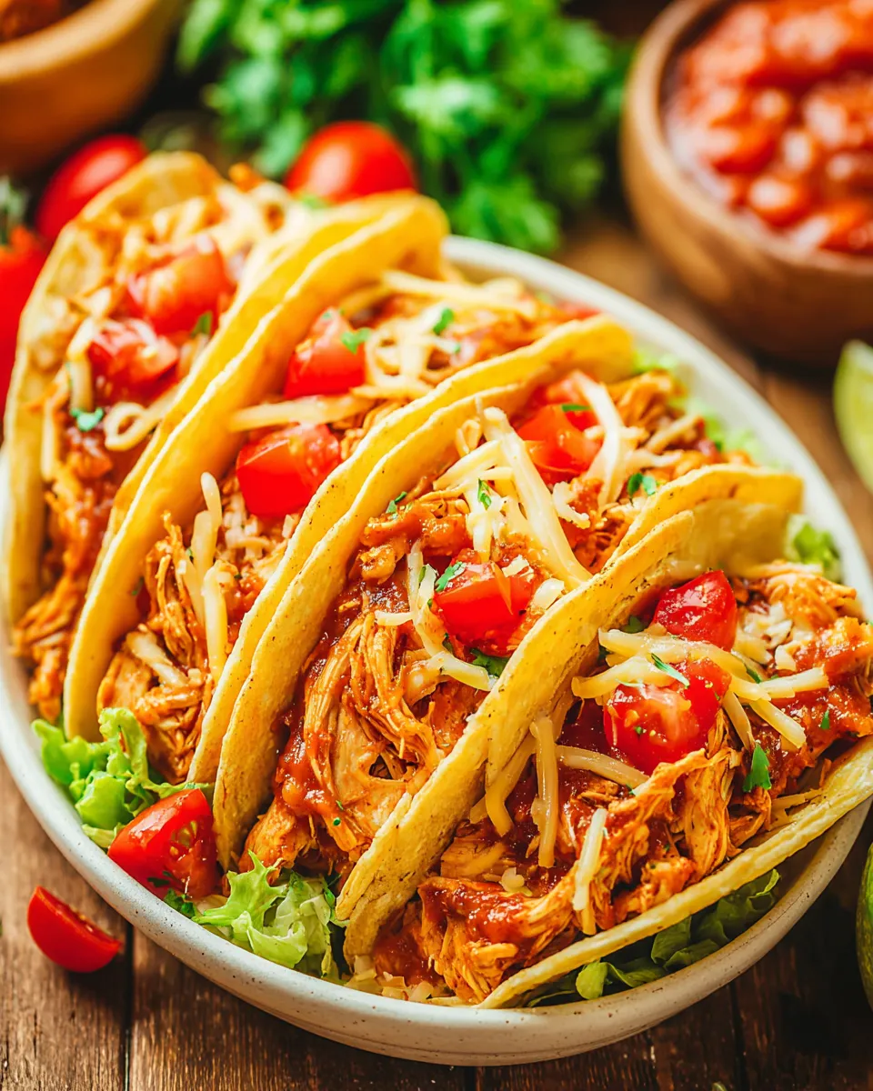 Classic Crock Pot Chicken Tacos dish photo