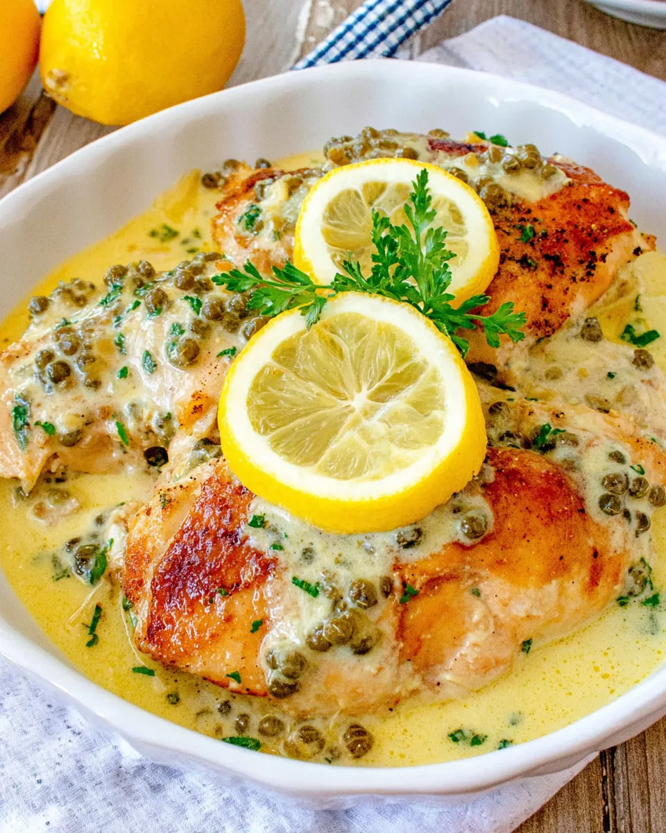 Easy Crock Pot Creamy Lemon Chicken food shot