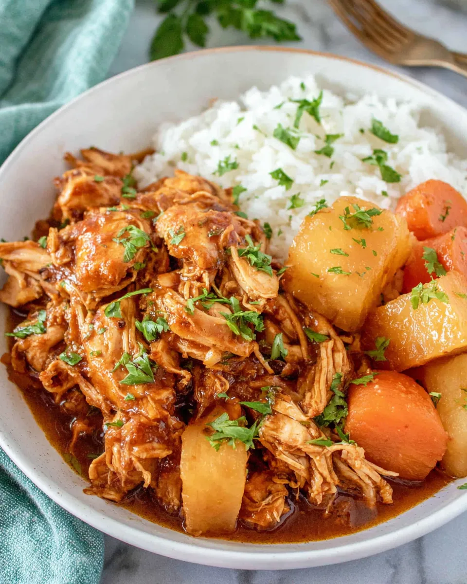 Easy Crock Pot Pineapple Chicken food shot