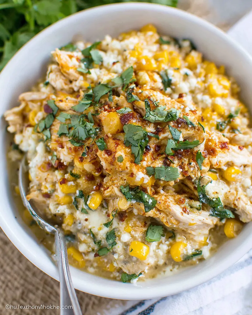Easy Crockpot Mexican Street Corn Chicken recipe photo