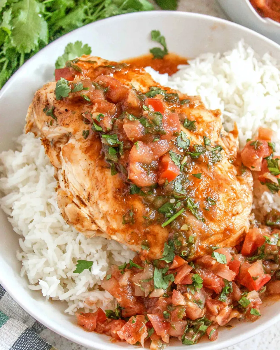Classic Crockpot Salsa Chicken dish photo