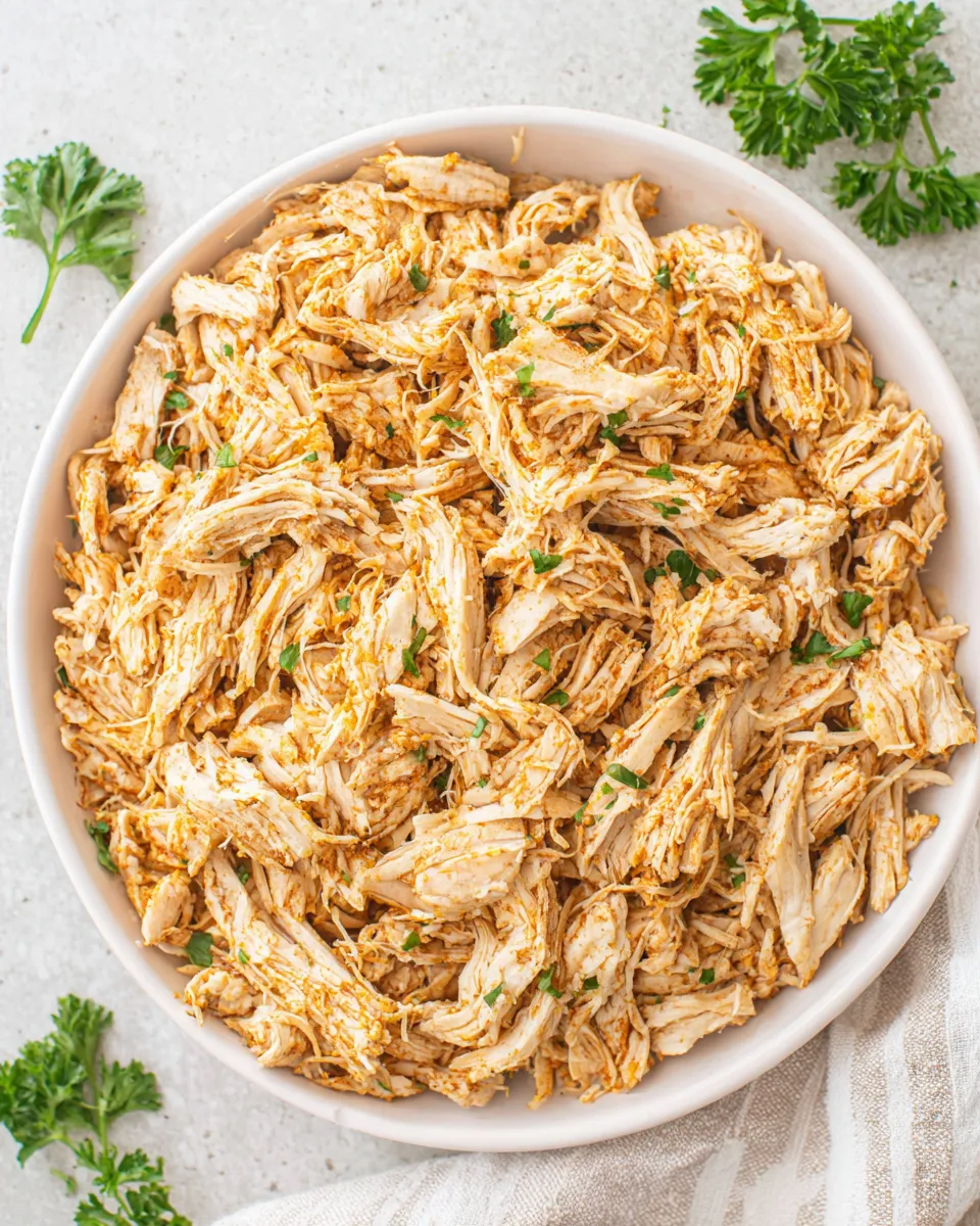 Classic Crockpot Shredded Chicken dish photo