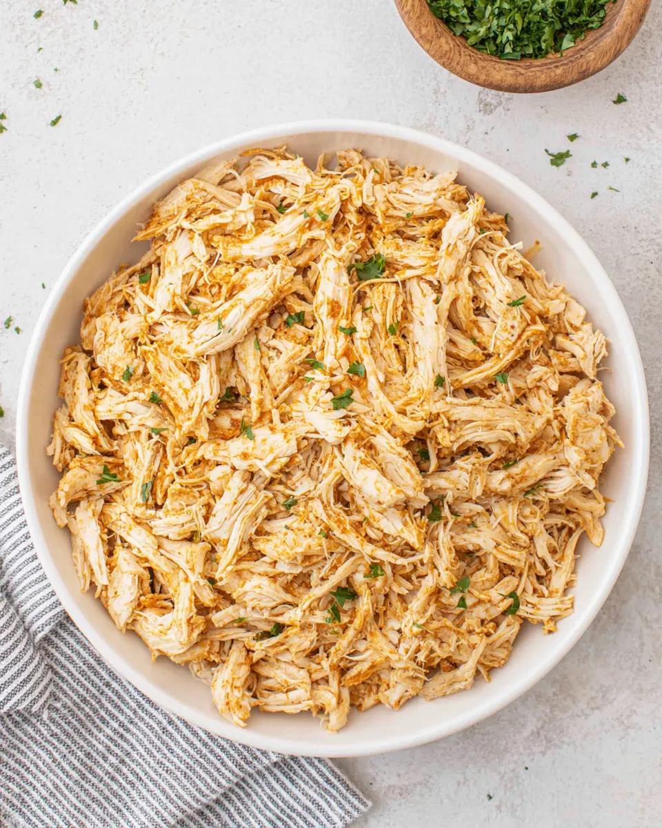 Easy Crockpot Shredded Chicken food shot