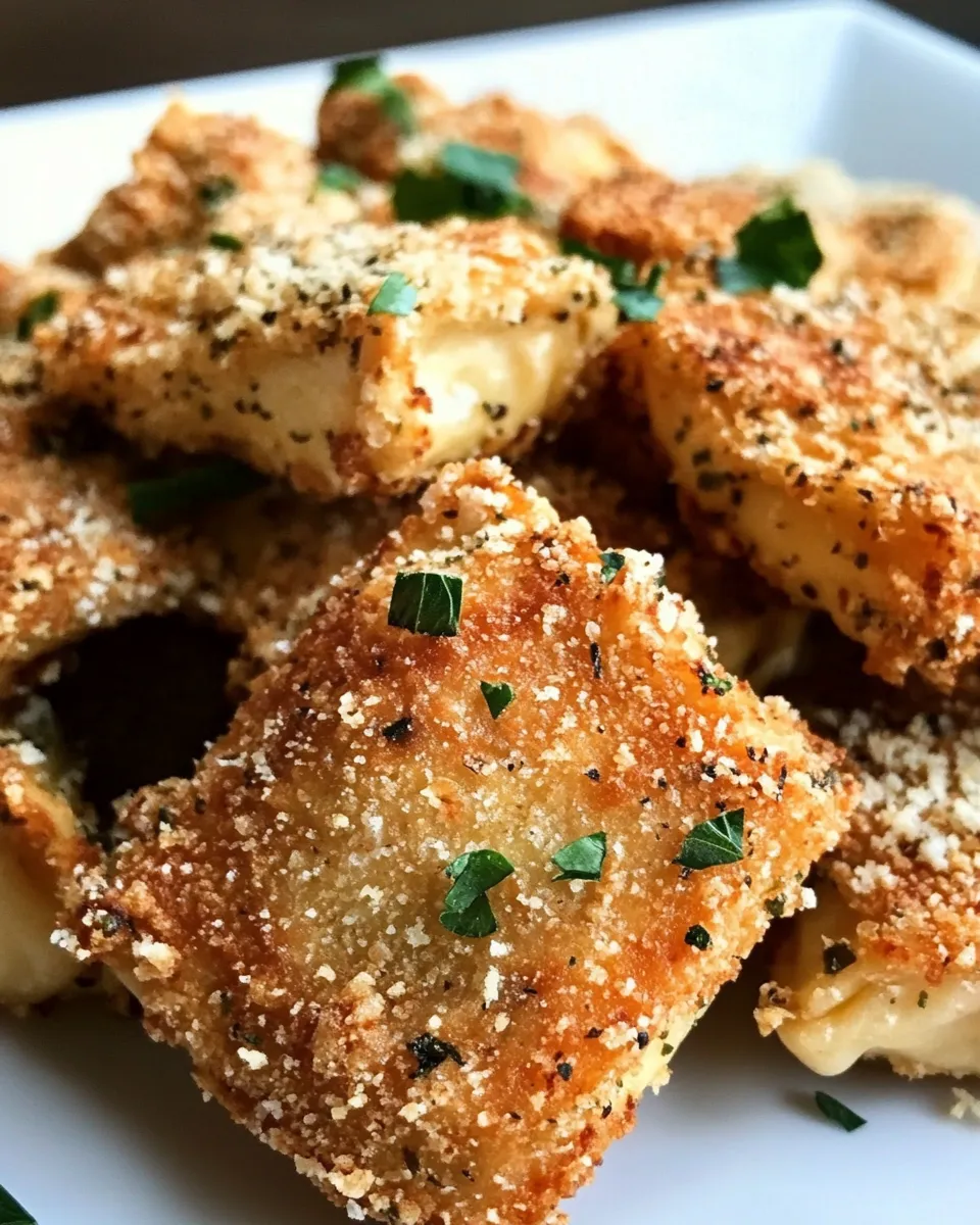 Easy Crunchy Oven-Fried Cheese Ravioli. recipe image