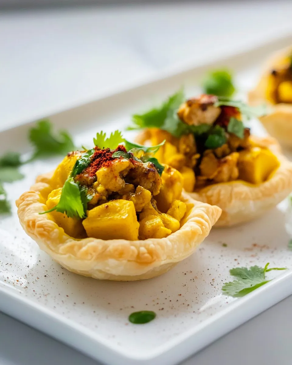 Easy Curried Chicken Pastry Cups recipe photo