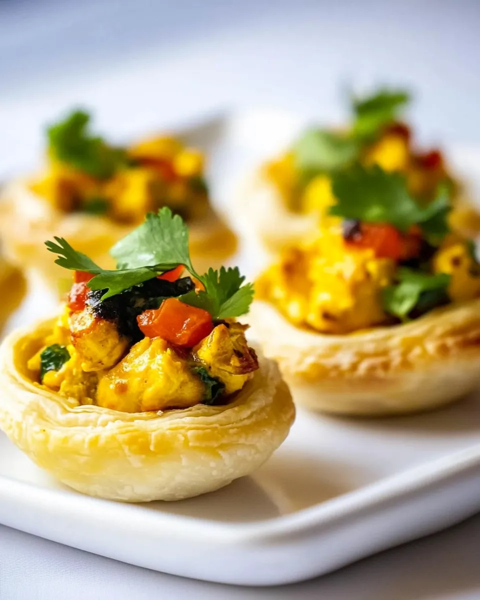 Delicious Curried Chicken Pastry Cups dish photo