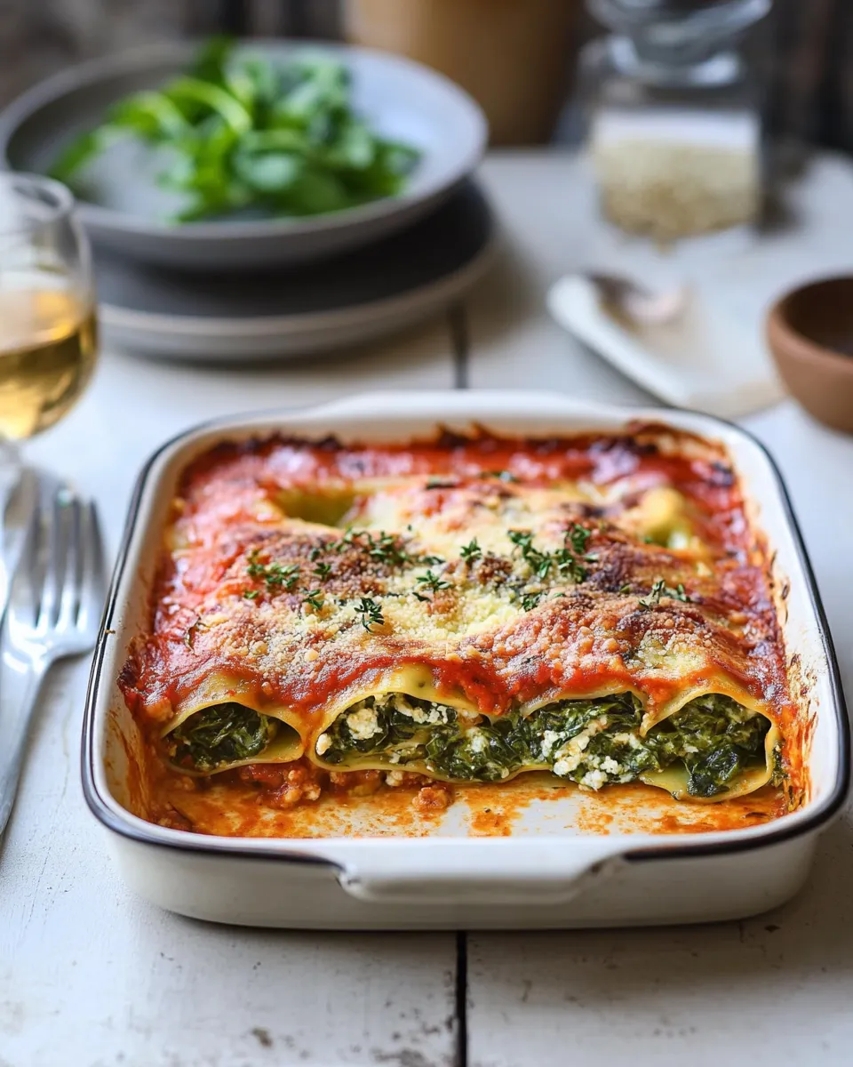 easy Delicious spinach & ricotta cannelloni bake picture