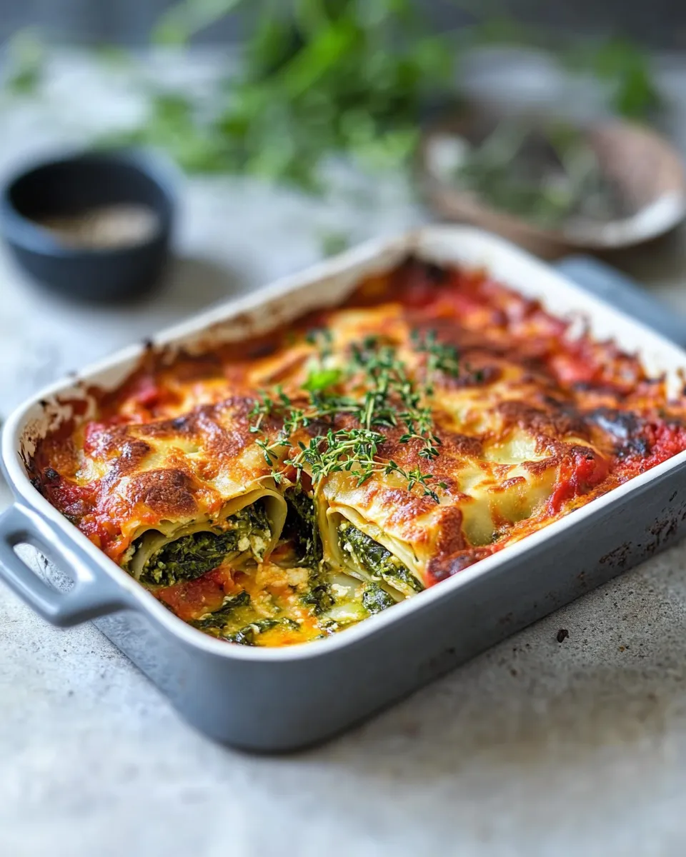 delicious Delicious spinach & ricotta cannelloni bake shot