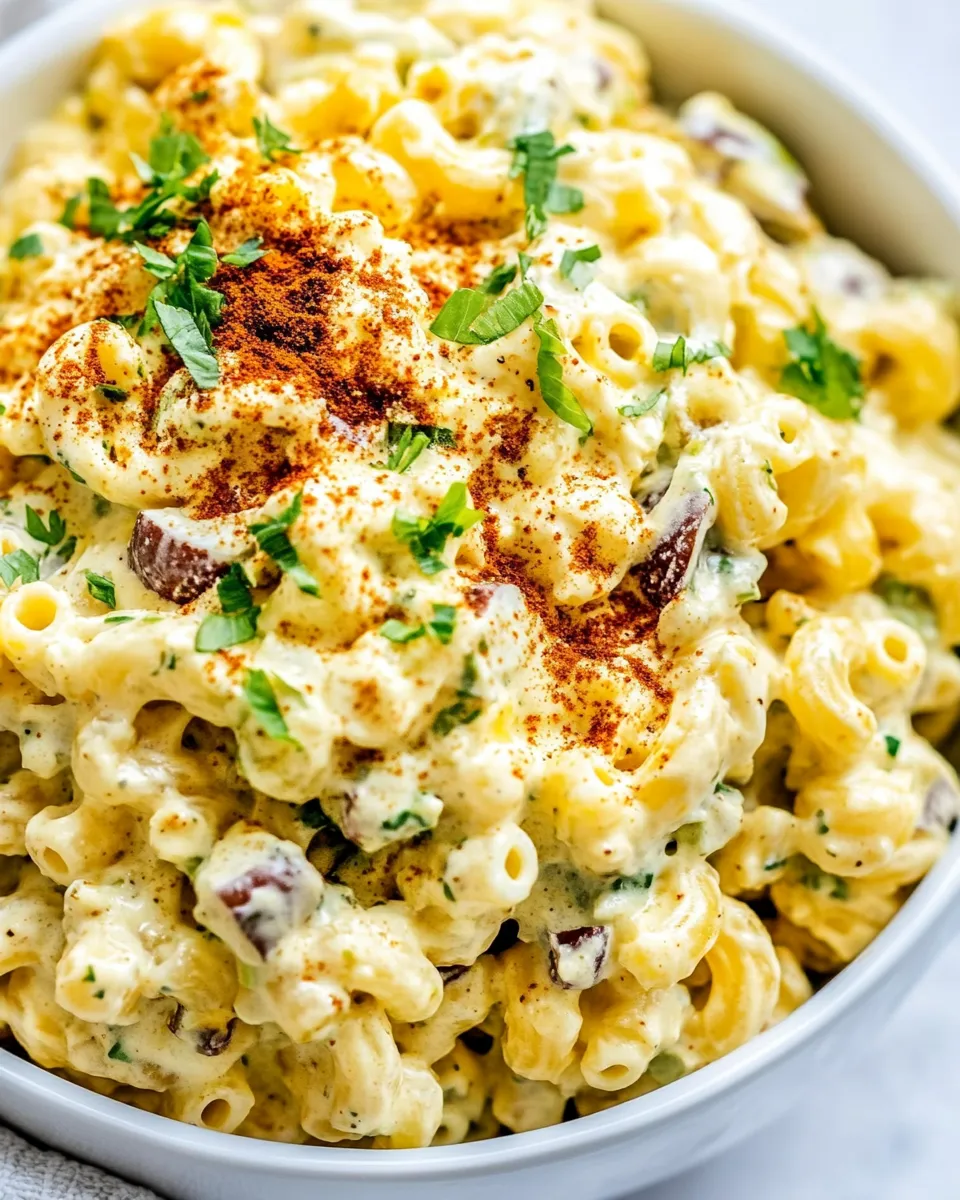 Delicious Deviled Egg Macaroni Salad plate image