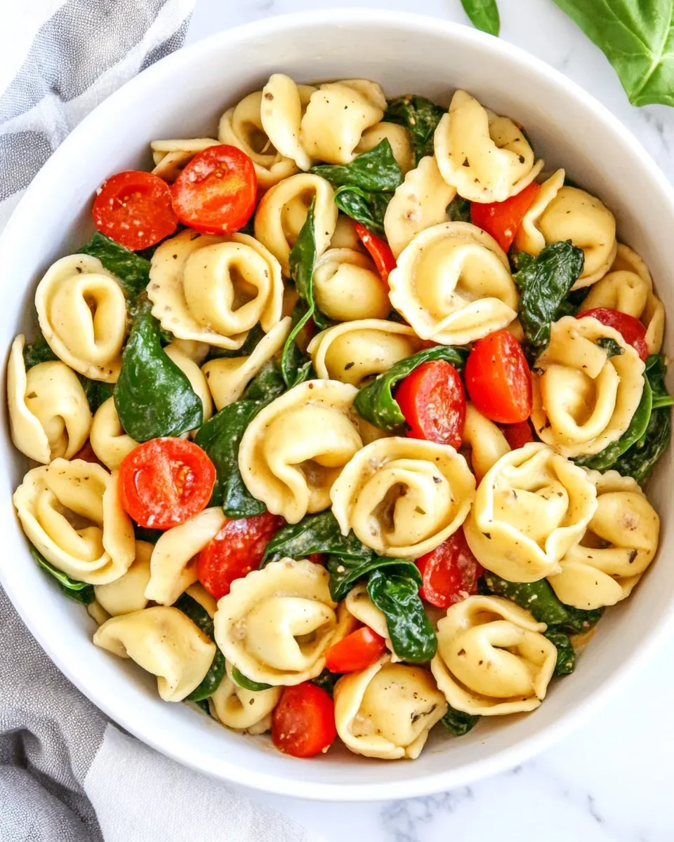 delicious EASY Brown Butter Spinach Tortellini One Pot! shot