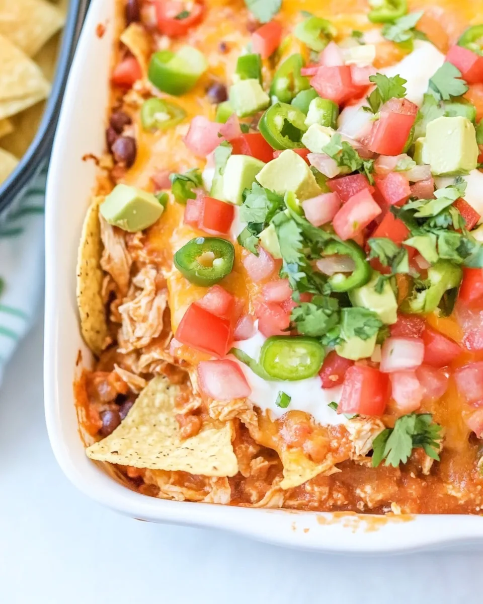 Delicious EASY Chicken Taco Casserole dish photo