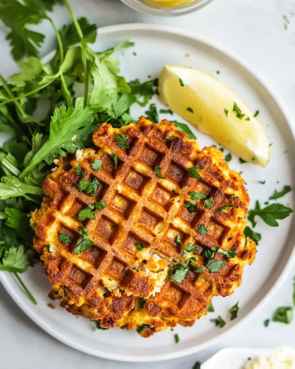 delicious Easy (10-minute) Waffled Salmon Cakes shot