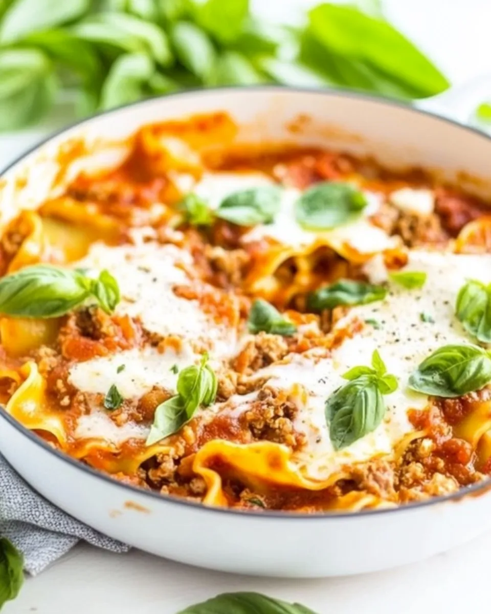 Delicious Easy 30-Minute One-Skillet Lasagna shot