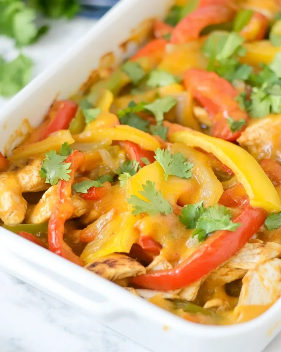 Quick Easy Baked Chicken Fajitas plate image