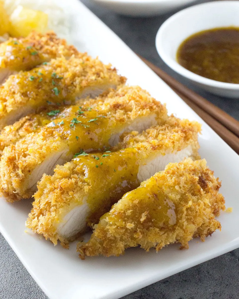 Classic Easy Baked Chicken Katsu with Pineapple Katsu Sauce image