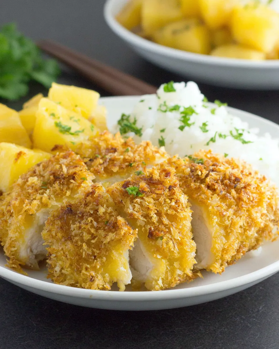 Delicious Easy Baked Chicken Katsu with Pineapple Katsu Sauce recipe photo