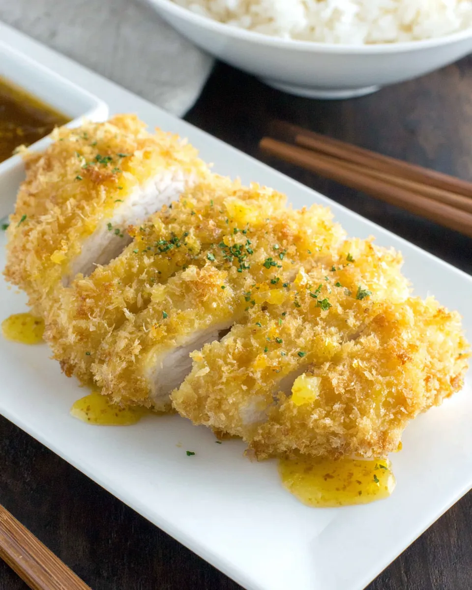 Quick Easy Baked Chicken Katsu with Pineapple Katsu Sauce dish photo