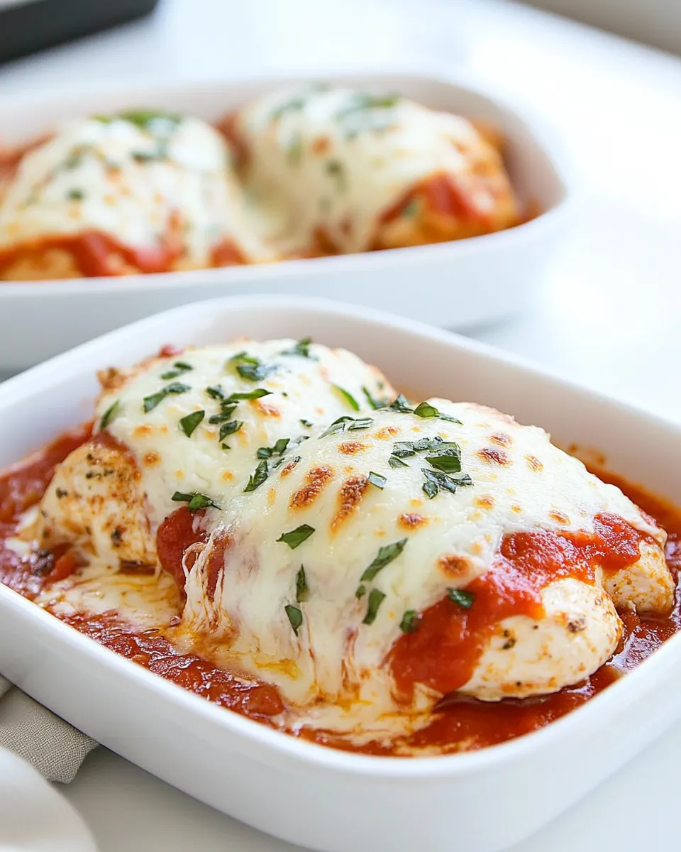 Easy Easy Baked Chicken Parmesan for Two plate image