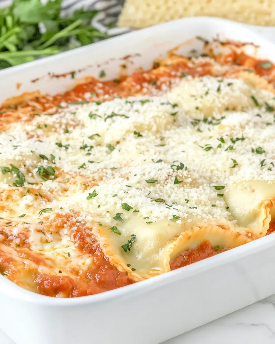 Delicious Easy Cheesy Baked Ravioli (Four Ingredients!) dish photo