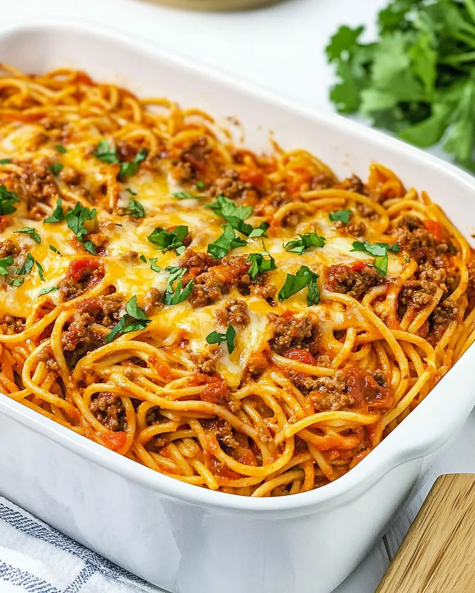 Classic Easy Cheesy Taco Spaghetti Casserole image