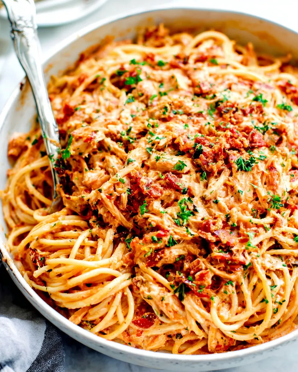 Delicious Easy Chicken Spaghetti recipe image