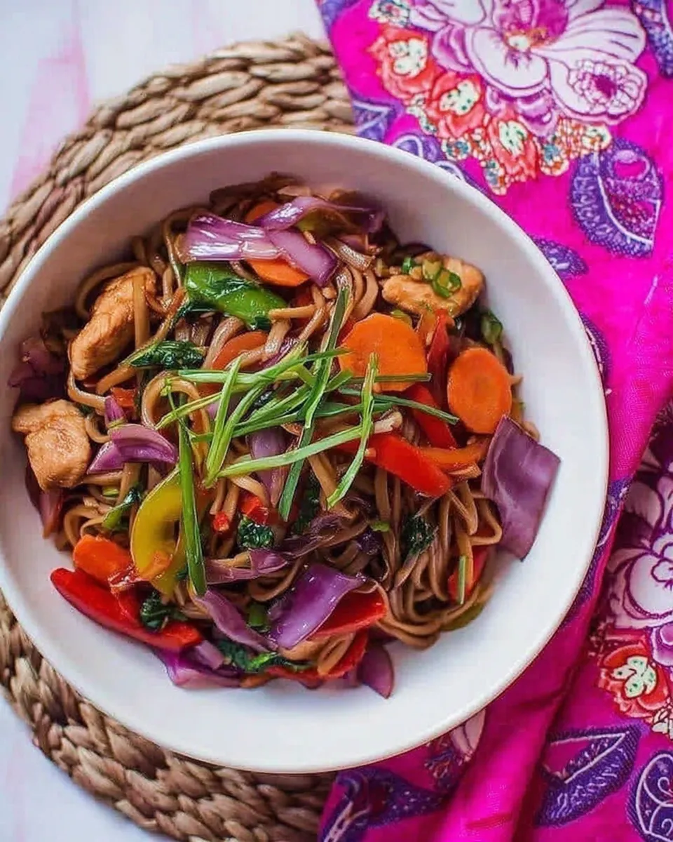 Quick Easy Chicken Stir Fry Noodles Recipe food shot