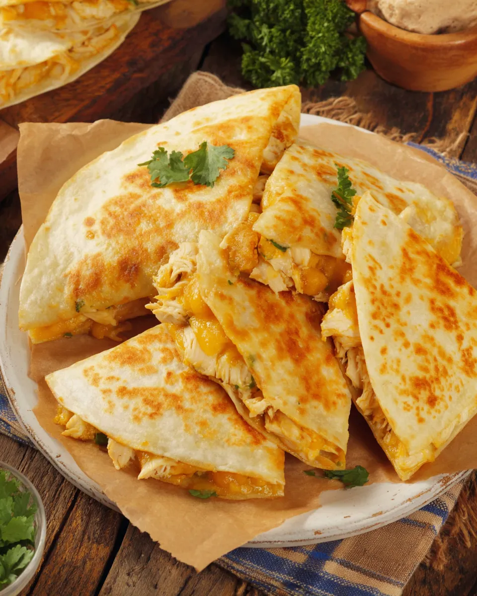 Delicious Easy Chicken & Cheese Quesadillas dish photo