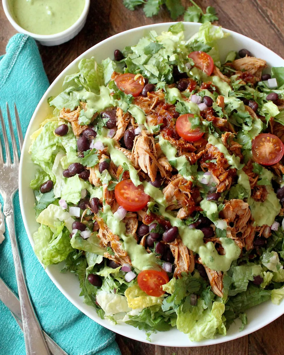 Homemade Easy Crock Pot Chicken and Black Bean Taco Salad recipe photo