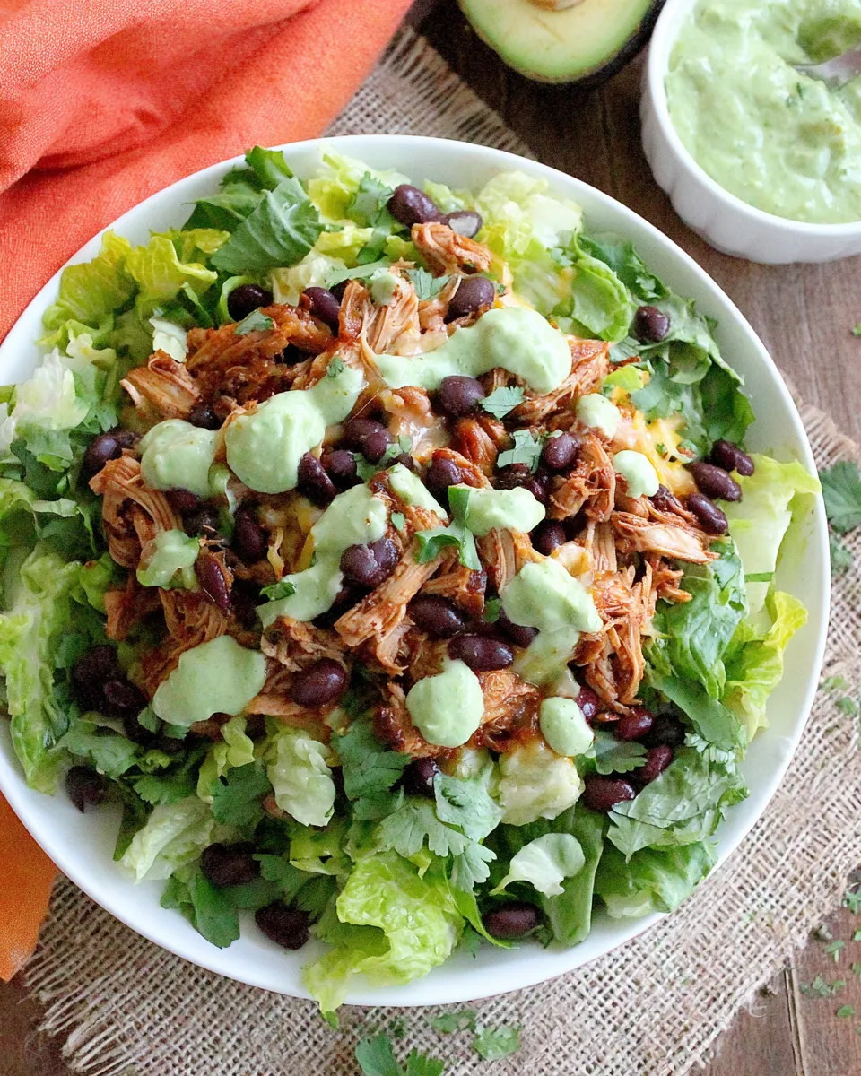 Classic Easy Crock Pot Chicken and Black Bean Taco Salad dish photo