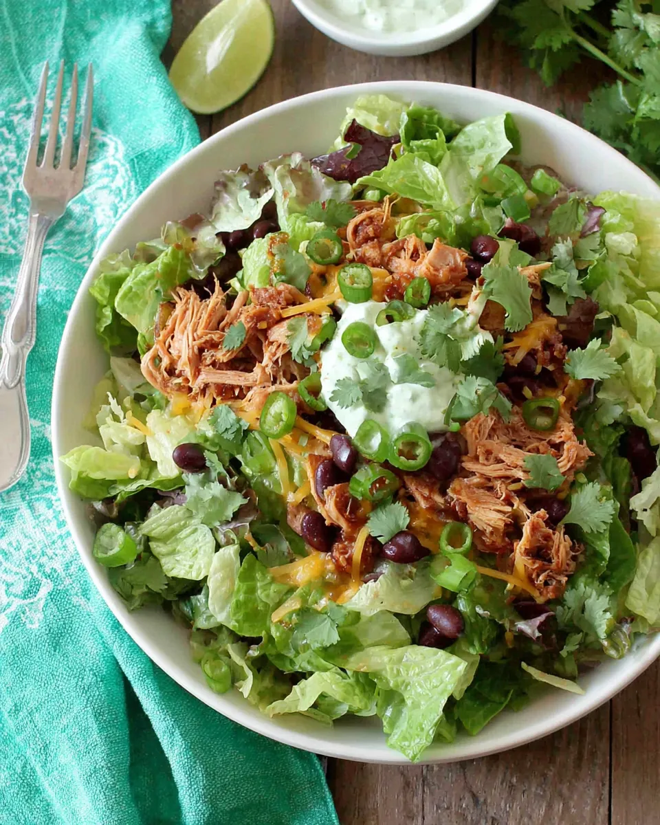 Quick Easy Crock Pot Chicken and Black Bean Taco Salad picture