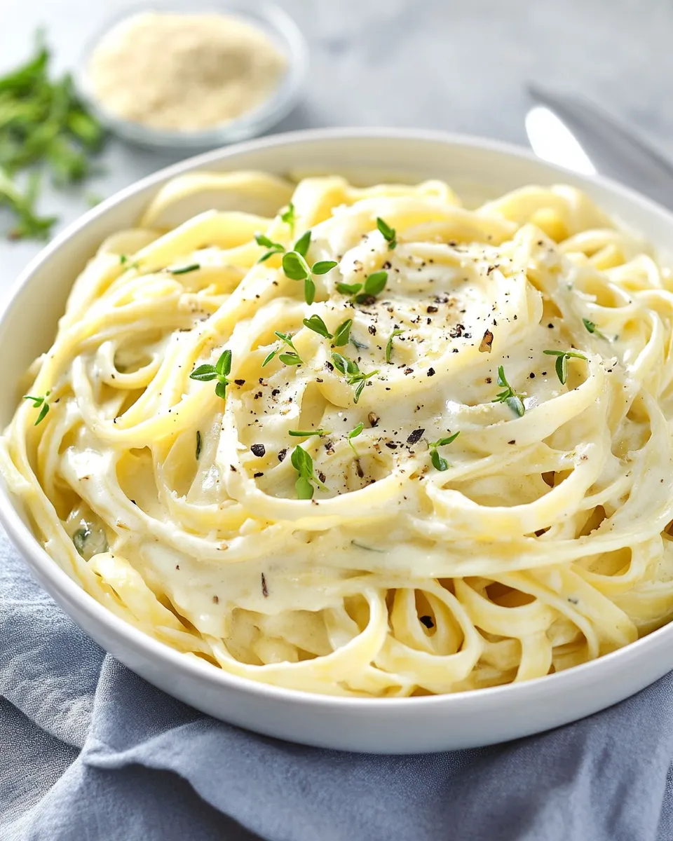 Quick Easy Fettuccine Alfredo plate image