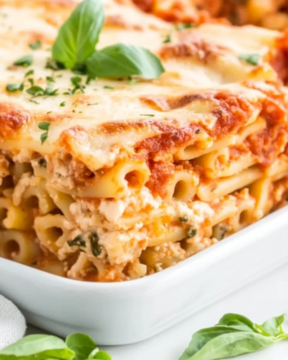 Delicious Easy Meatless Baked Ziti Recipe shot