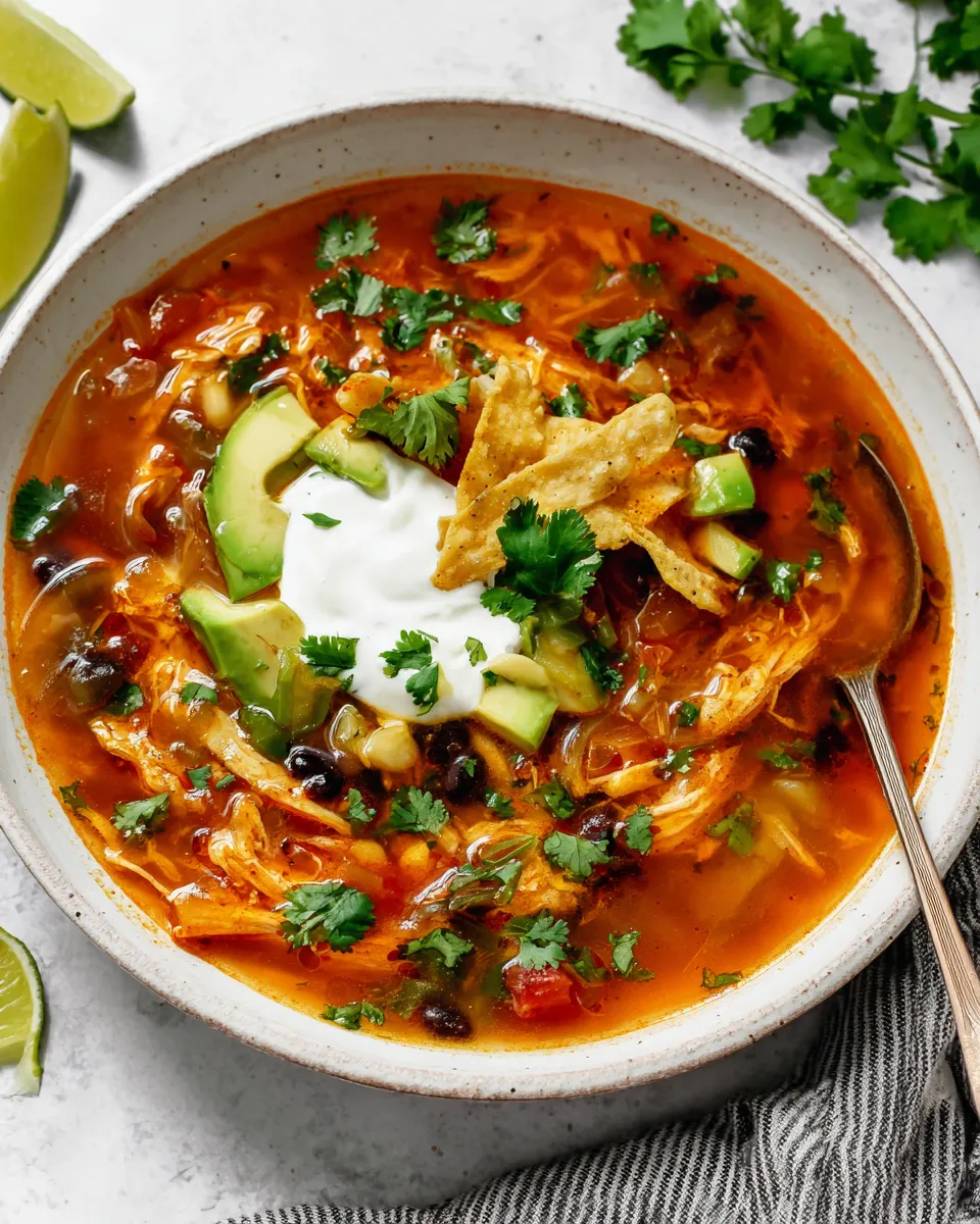 Classic Easy Mexican Chicken Tortilla Soup dish photo