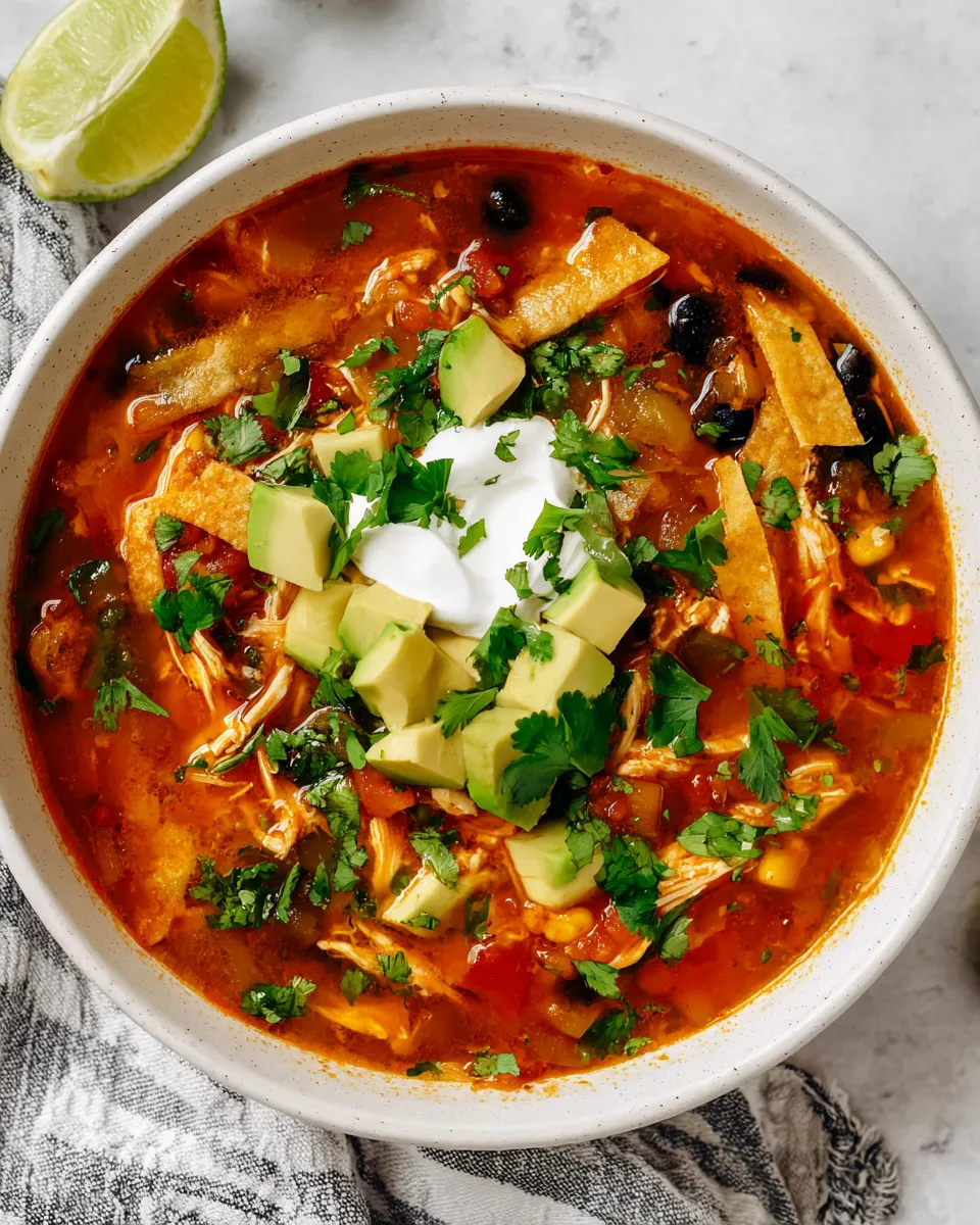 Quick Easy Mexican Chicken Tortilla Soup image
