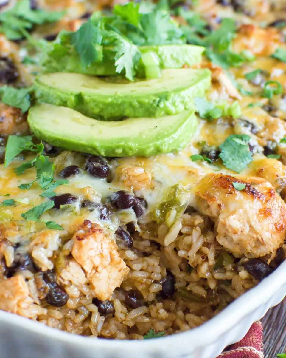 Quick Easy Mexican Chicken and Rice Casserole food shot