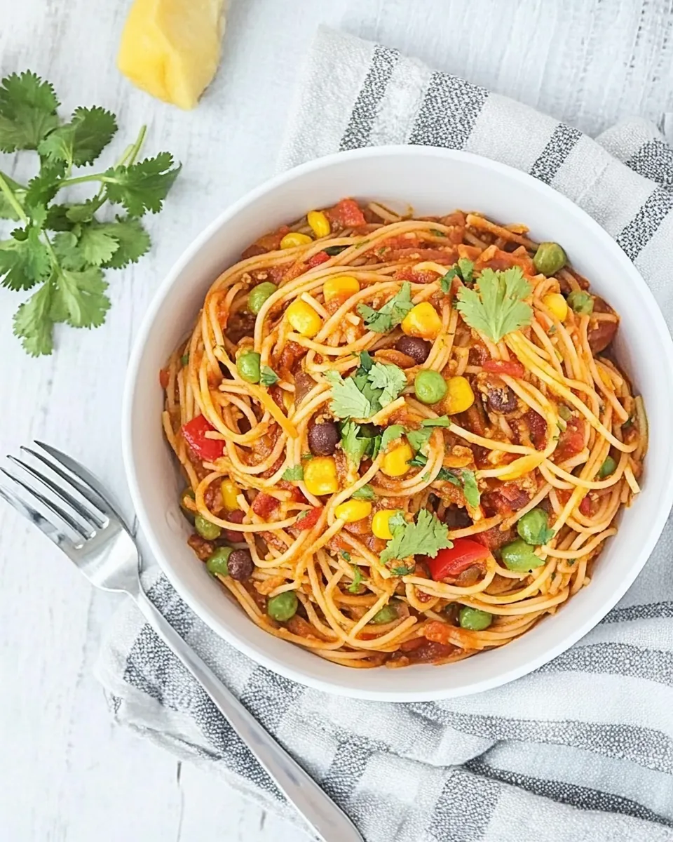 Quick Easy Mexican Spaghetti Recipe shot