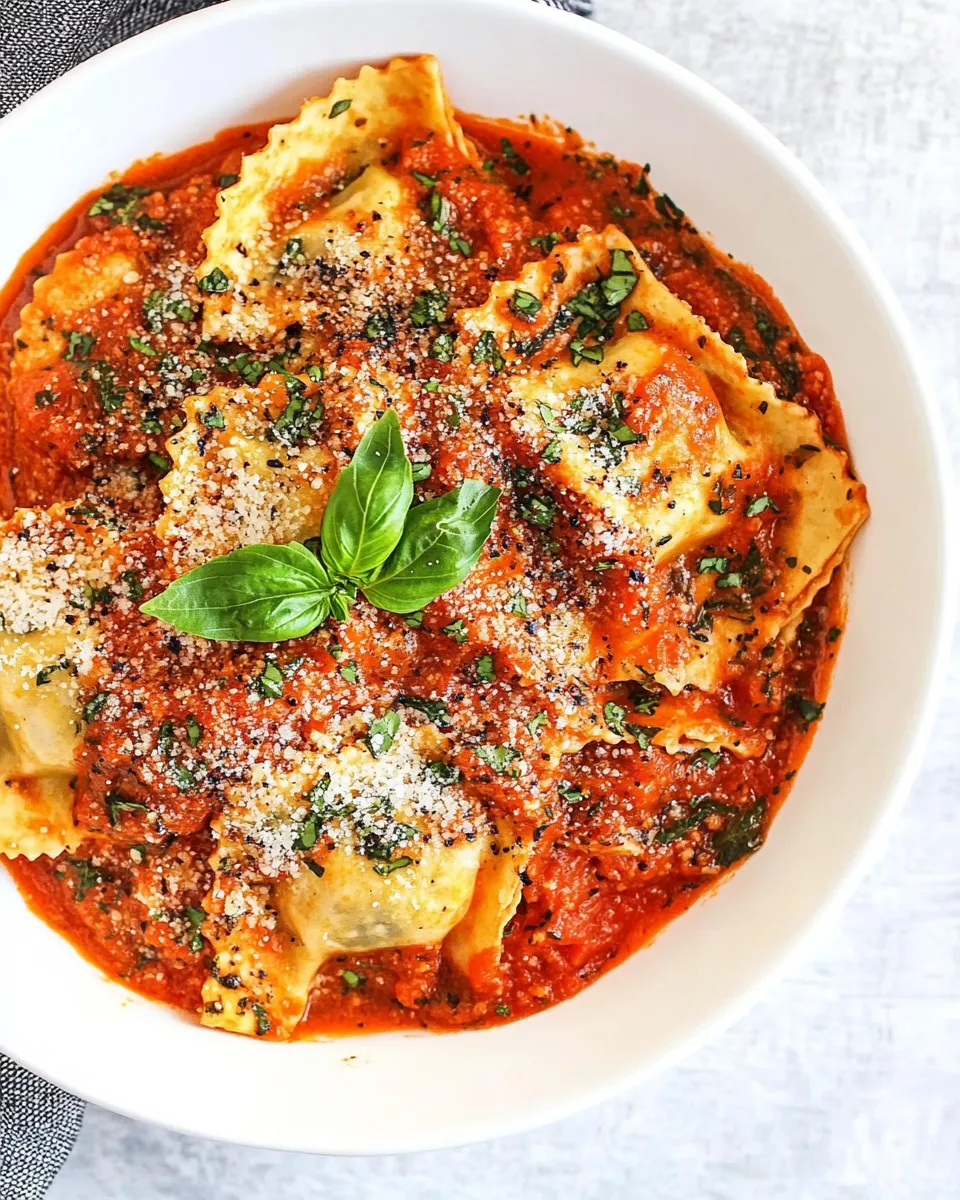 Classic Easy Ravioli with Creamy Basil-Tomato Sauce image