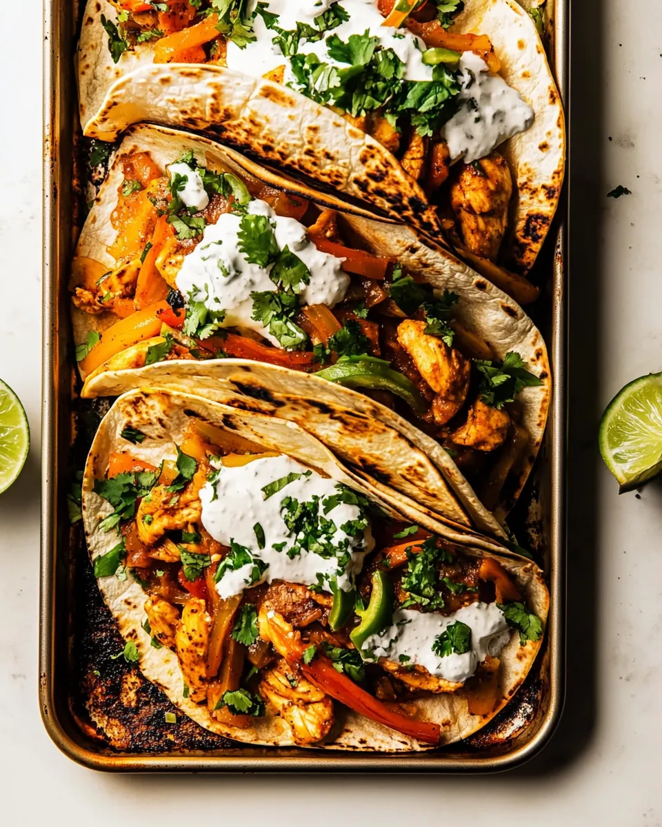 Classic Easy Sheet Pan Chicken Fajitas. image