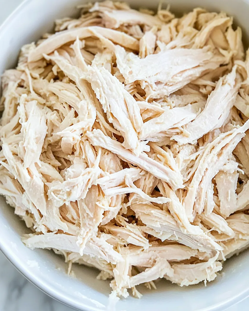 Quick Easy Shredded Chicken Recipe plate image