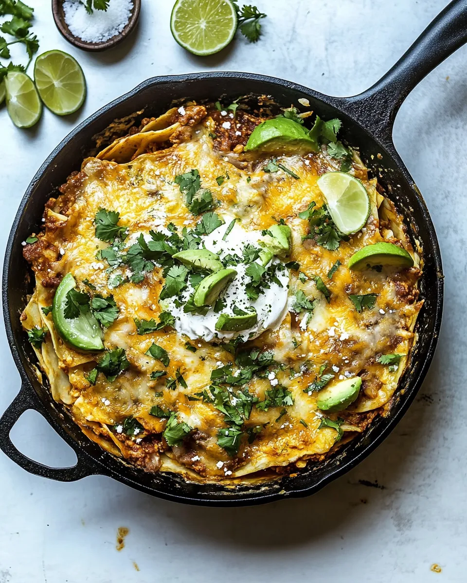 Delicious Easy Skillet Mexican Lasagna. dish photo