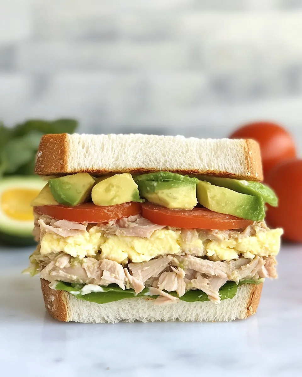 Homemade Egg Avocado Tuna Sandwich photo