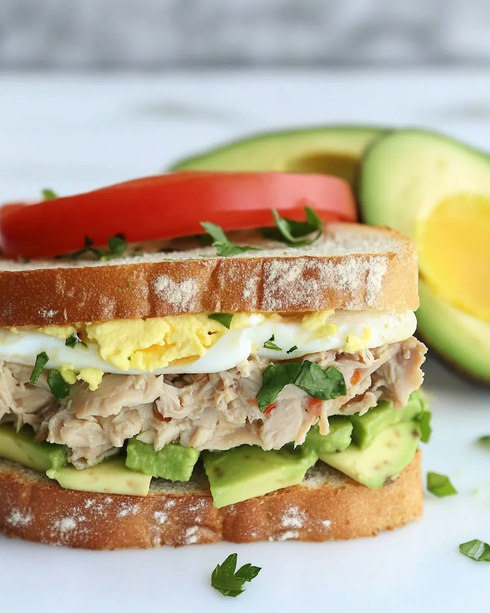 Delicious Egg Avocado Tuna Sandwich dish photo