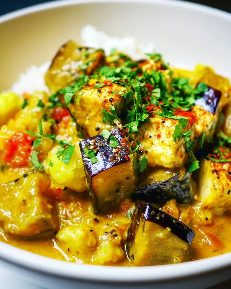 Classic Eggplant and Cauliflower Curry with Tofu image